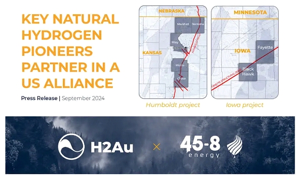 H2Au与45-8 ENERGY携手在美国开发天然氢