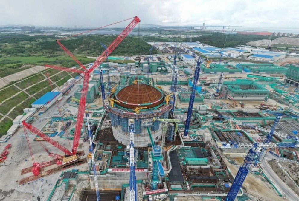 中广核广东陆丰核电项目6号机组完成穹顶吊装