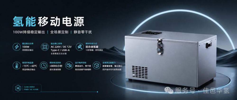 户外用电不“掉链子”！佳邑华氢100W氢能移动电源，终结户外供电焦虑