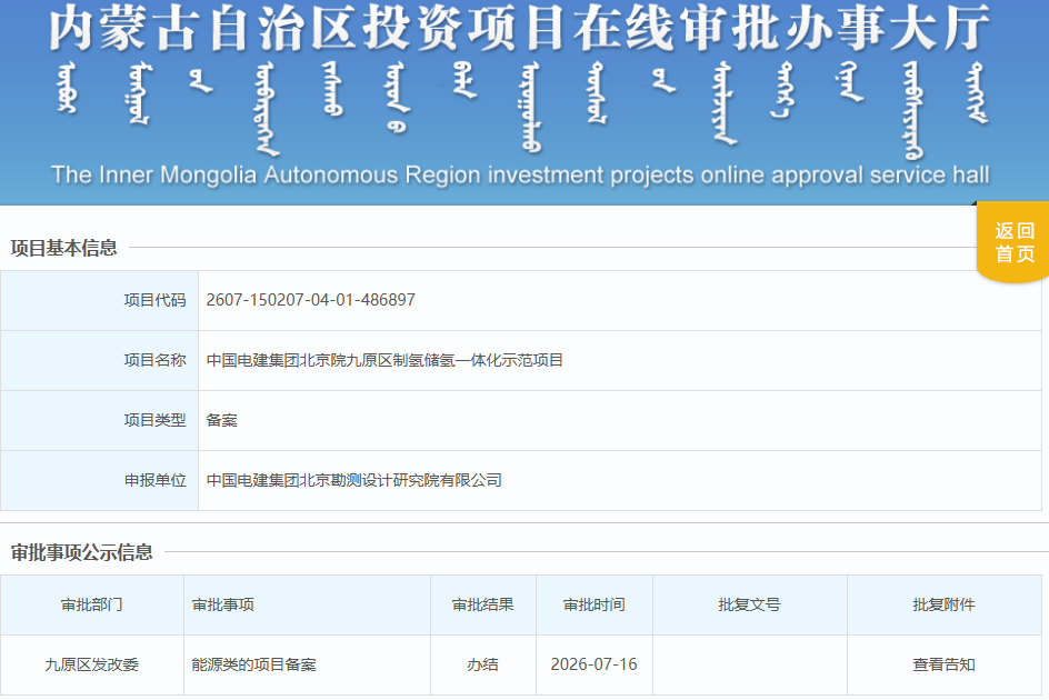 总投资14.7亿元！中国电建制氢储氢一体化项目获备案