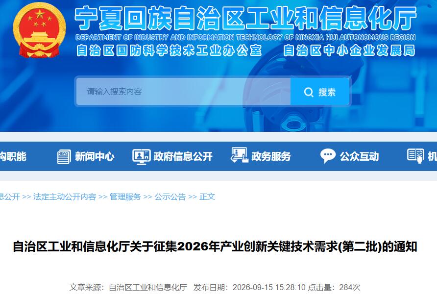 重点围绕氢能等新兴产业和未来产业培育壮大！宁夏征集2026年产业创新关键技术需求（第二批）
