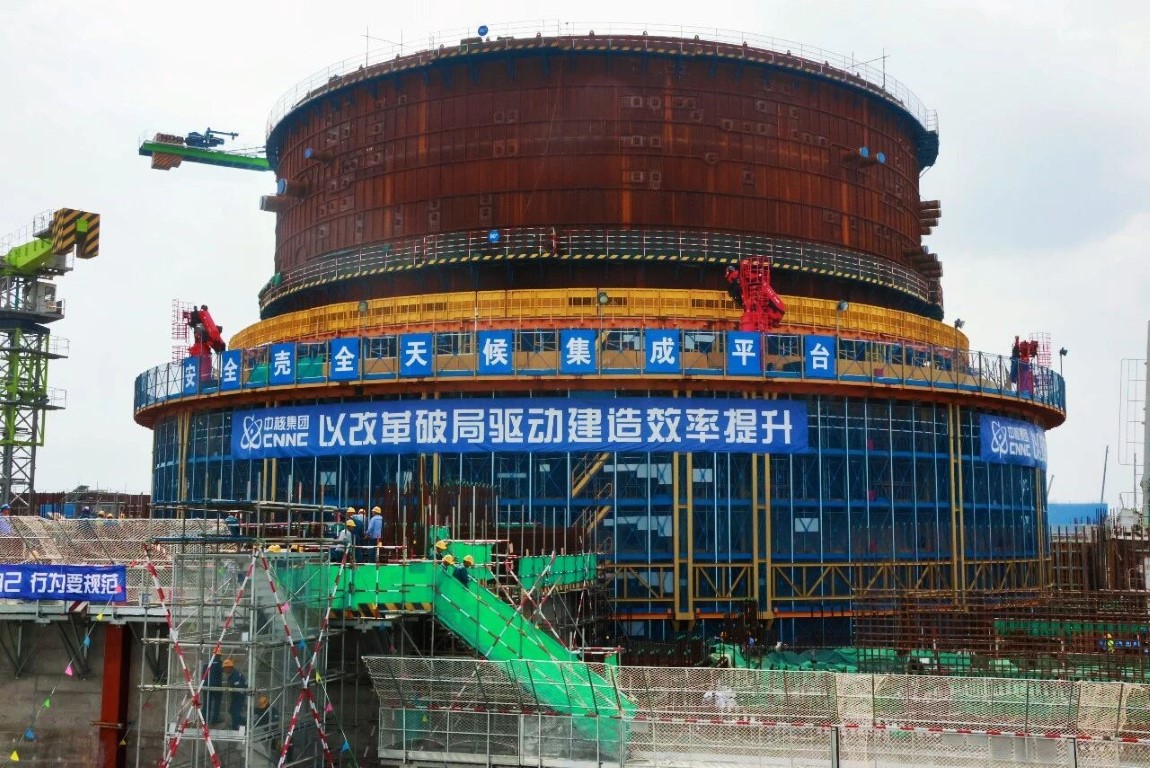 中核华兴自主研发“造岛机”完成首次顶升，徐圩核电建设进入自主爬升阶段