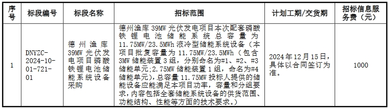 11.75MW/23.5MWh！国家电投山东德州光伏项目储能系统采购