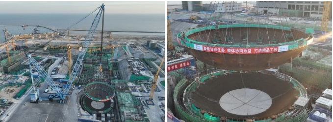 徐大堡项目2号机组CV底封头吊装就位