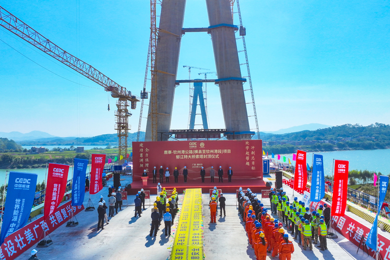 【人民网】历时622天！横钦高速公路郁江特大桥北岸主塔顺利封顶