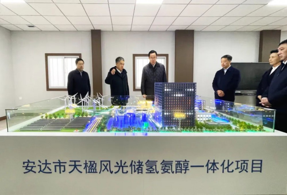 黑龙江省政协主席蓝绍敏率队赴中国天楹安达风光储氢氨醇一体化项目调研