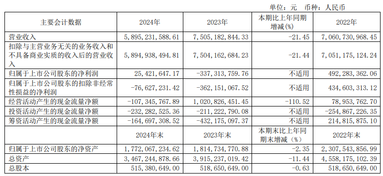 永杉锂业2024年净利润为2542.16万元