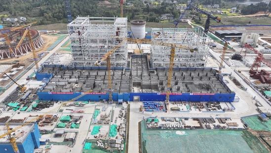 中煤广元燃煤发电项目主厂房钢结构工程成功交付