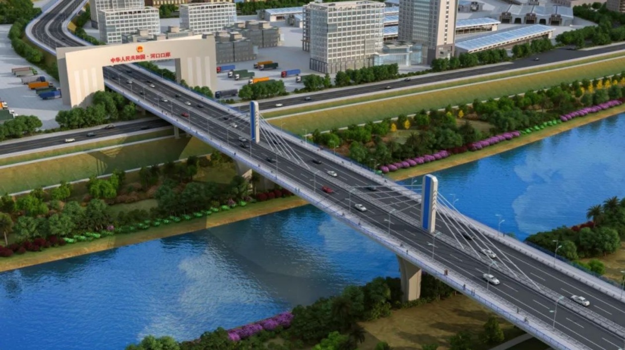 中国坝洒—越南巴刹红河界河公路大桥开工建设