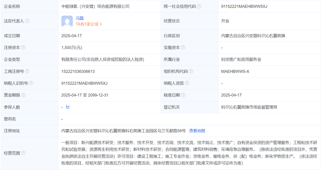 中国能建成立绿氢新公司！一季报氢能项目亮眼