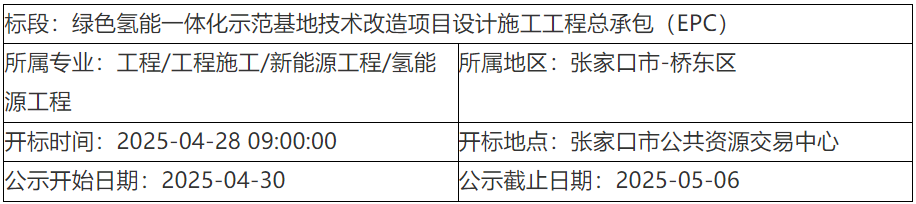 中标 | 亿维工业、优捷特等联合体预中标！河北绿色氢能一体化示范基地技术改造项目中标候选人公示