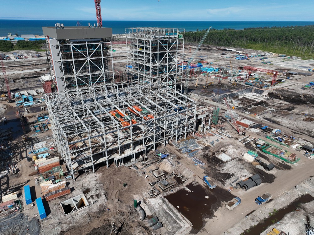 中国能建浙江火电承建的印尼加里曼丹电解铝动力车间项目3号机组锅炉水压试验一次成功