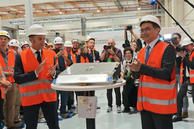远景动力法国超级工厂投产，总统马克龙见证致辞