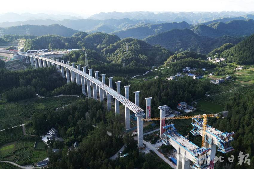 【湖北日报】利咸高速大河特大桥建设正酣