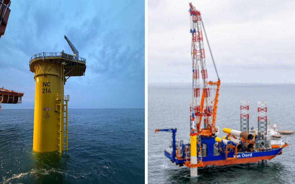 德国Nordseecluster海上风电项目完成首个涡轮机基础安装