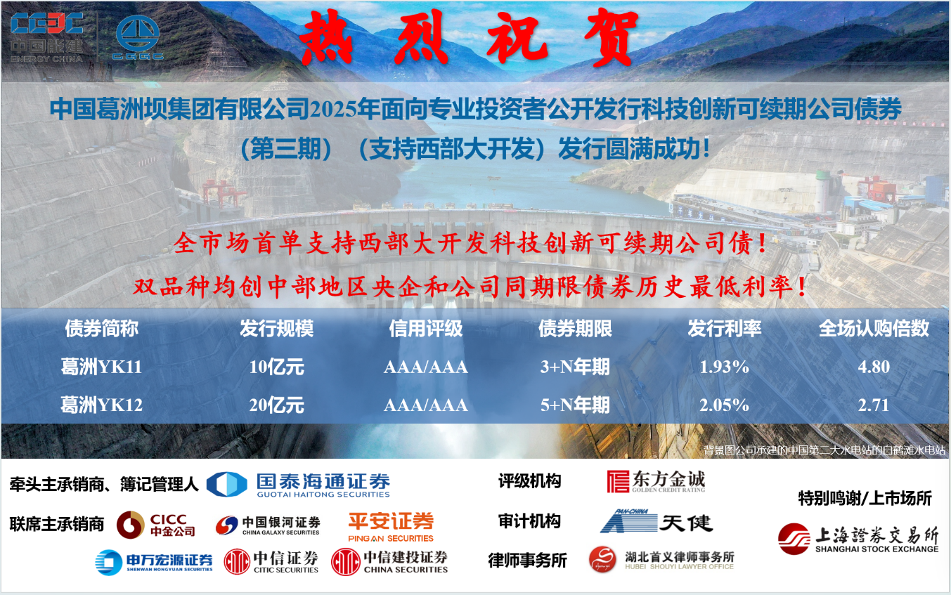 全市场首单“支持西部大开发”+“科技创新”可续期公司债券成功发行！