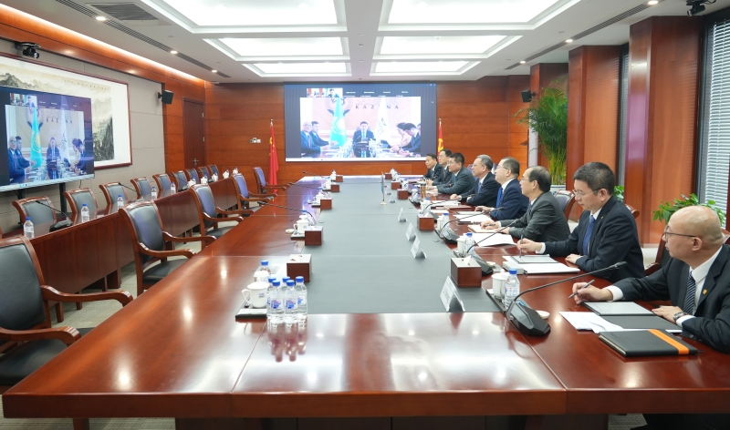 倪真与哈萨克斯坦萨姆鲁克卡泽纳基金主席扎库波夫视频会谈