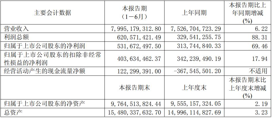 骆驼股份2025年上半年净利润5.32亿元 同比增长69.46%