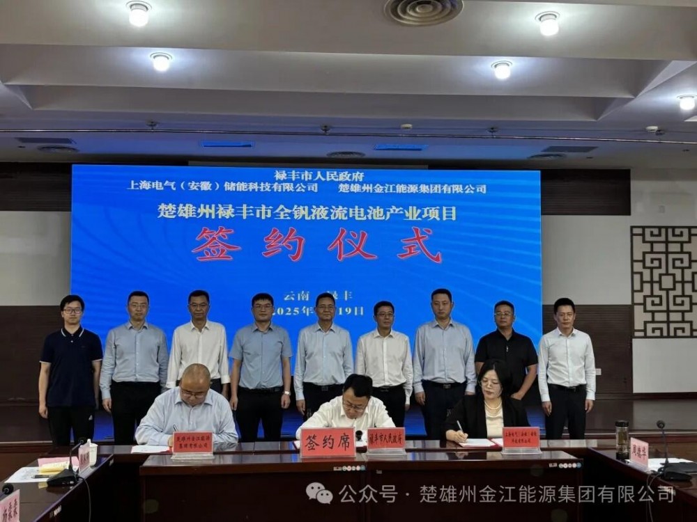 上海电气储能与金江能源集团签署全钒液流电池产业项目合作协议
