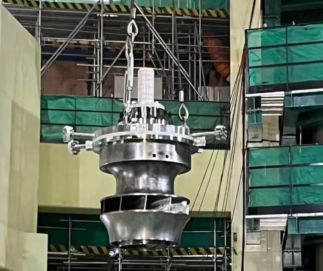 广东陆丰核电5号机组首台主泵水力部件顺利引入