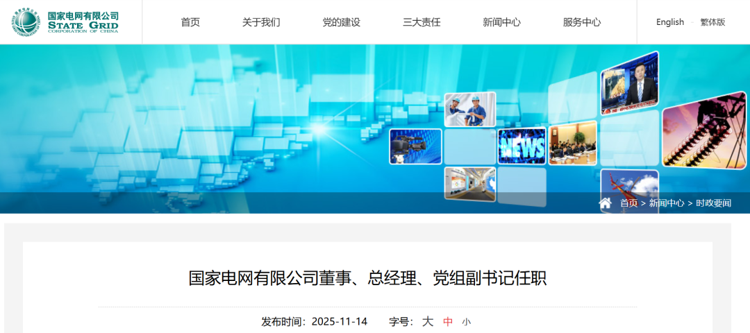 国家电网有限公司总经理任职