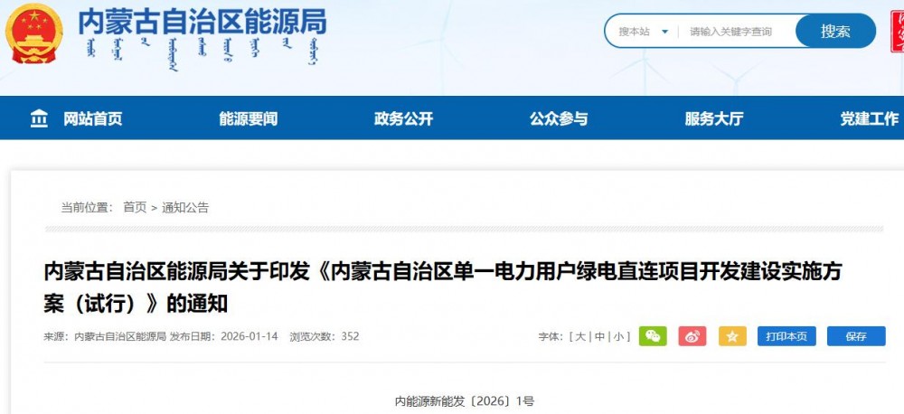 允许1.2倍配比、最高可并网40%！内蒙古氢基绿色燃料项目开展绿电直连