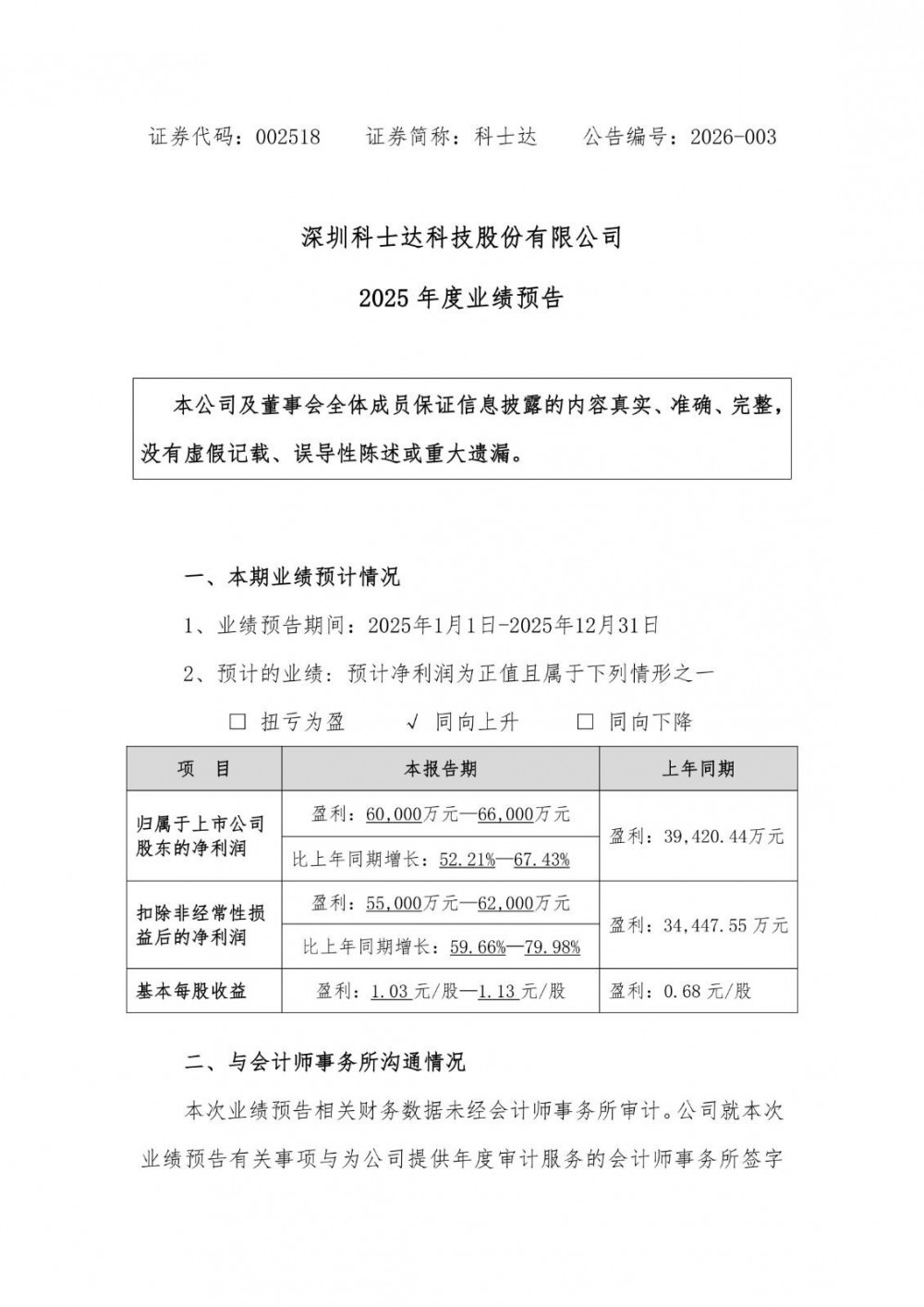 科士达2025年净利润预计增长52.21%~67.43%