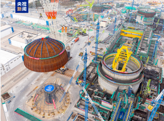 漳州核电3号机组内穹顶吊装成功