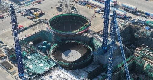 广东陆丰核电2号机组CV底封头吊装成功