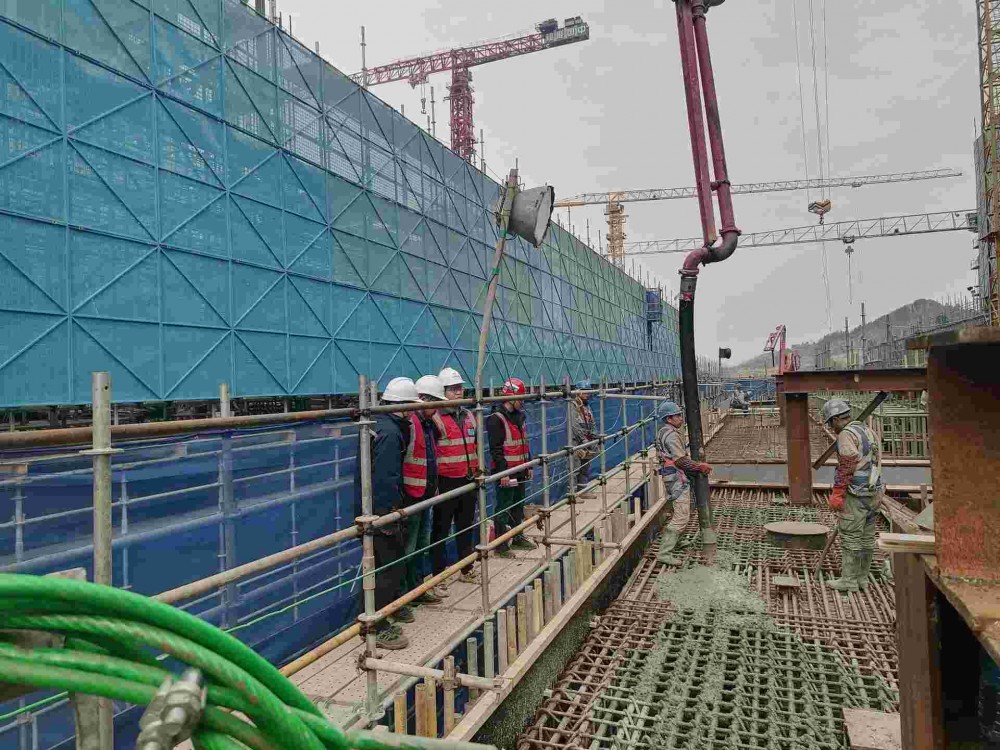 国家电投分宜项目3号汽机基座浇筑完成