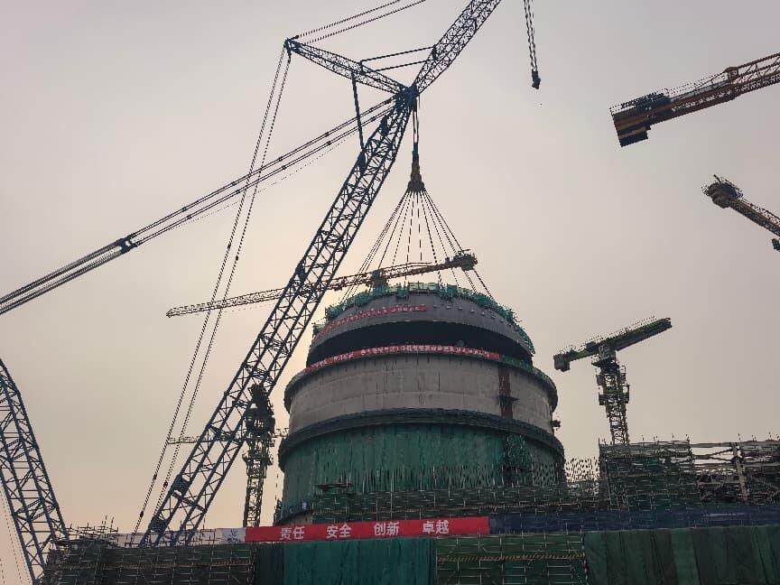 国家电投集团国核设备承制的廉江、徐大堡核电钢制安全壳同步完成“盖帽”