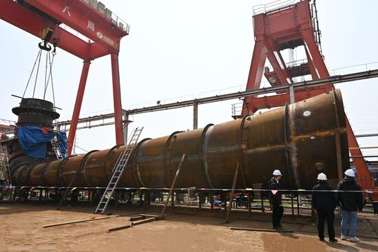 江西奉新首套尾水肘管在岳阳分公司通过出厂验收