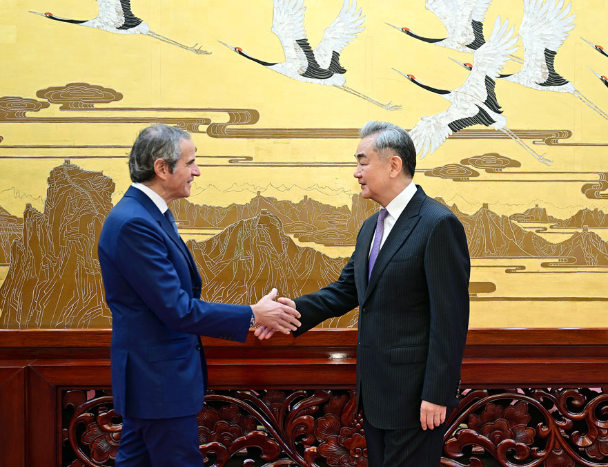 中国外交部长王毅会见国际原子能机构总干事格罗西，共商国际形势与核安全
